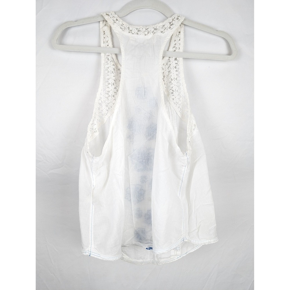 Abercrombie Fitch Y2K Floral Lace Fairy Embroidered Tank White Size S Boho Indie - Picture 5 of 9